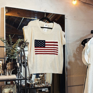 SS Knit USA Flag Top