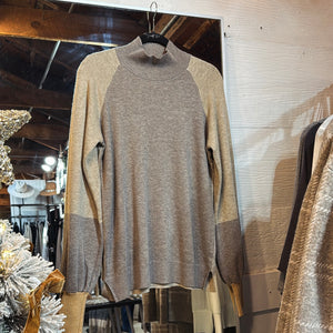 Colorblock Mockneck Sweater