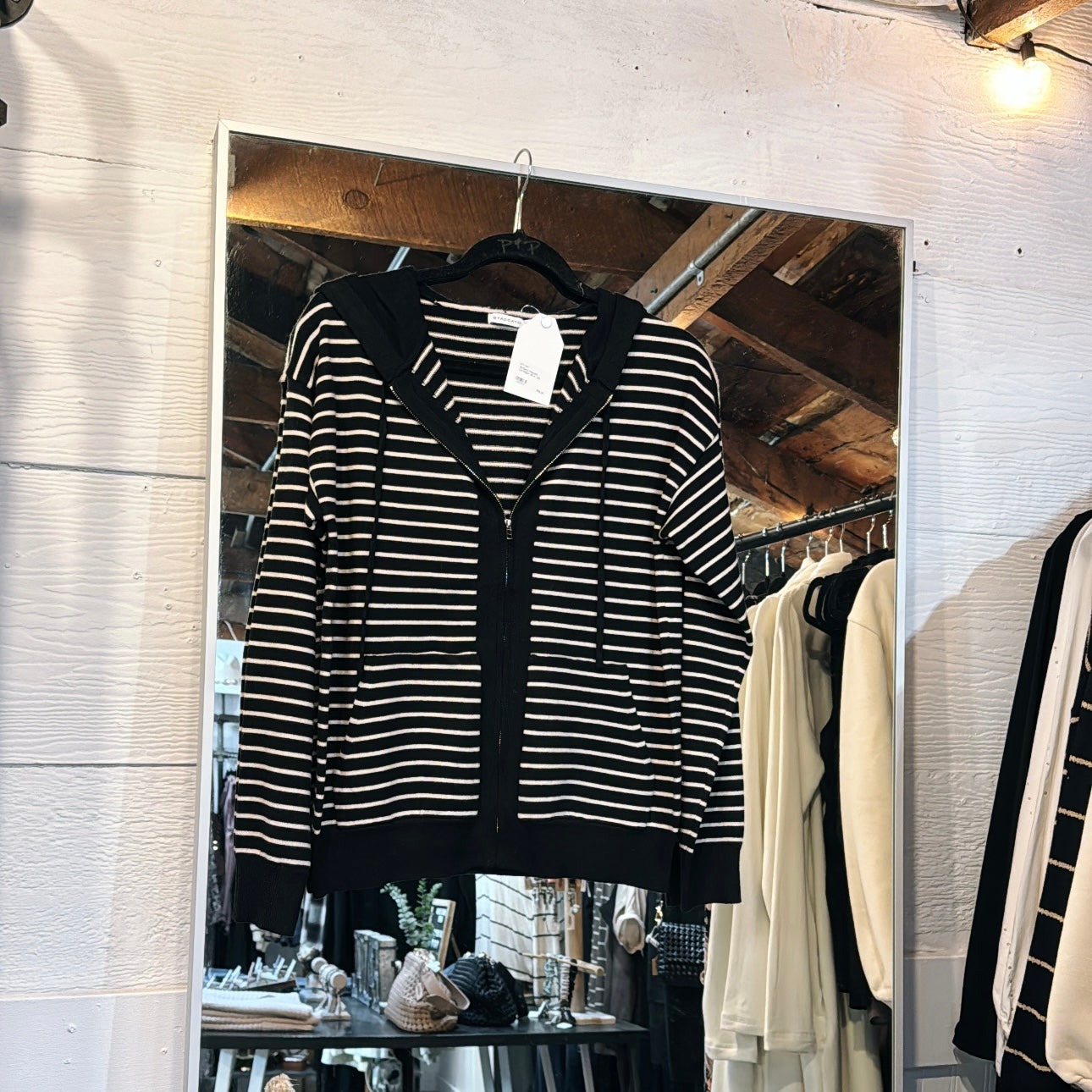Striped Hoodie Cardigan