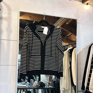 Striped Hoodie Cardigan