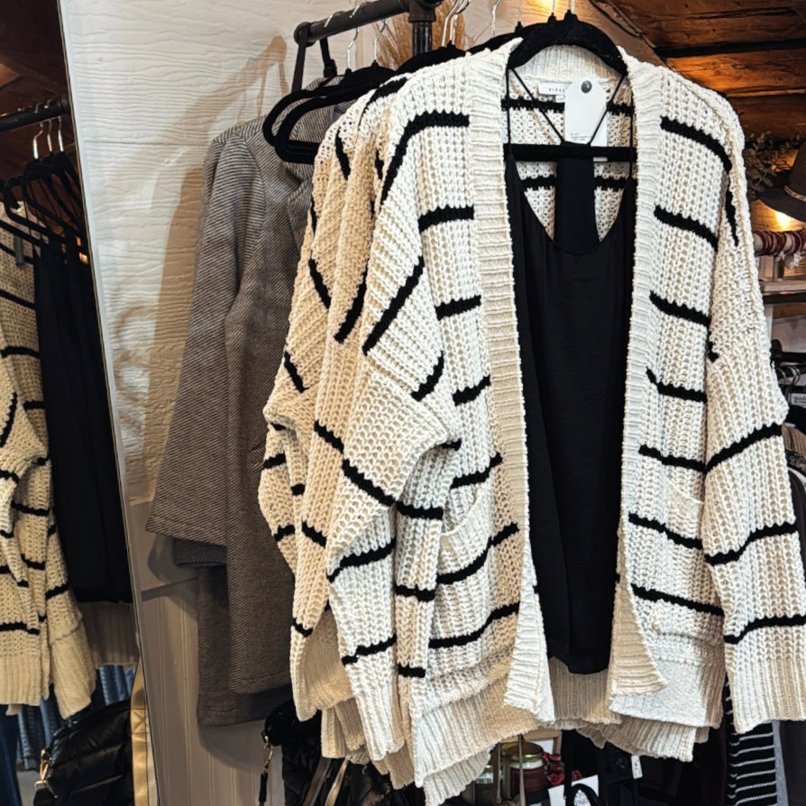 Striped Chenille Cardigan