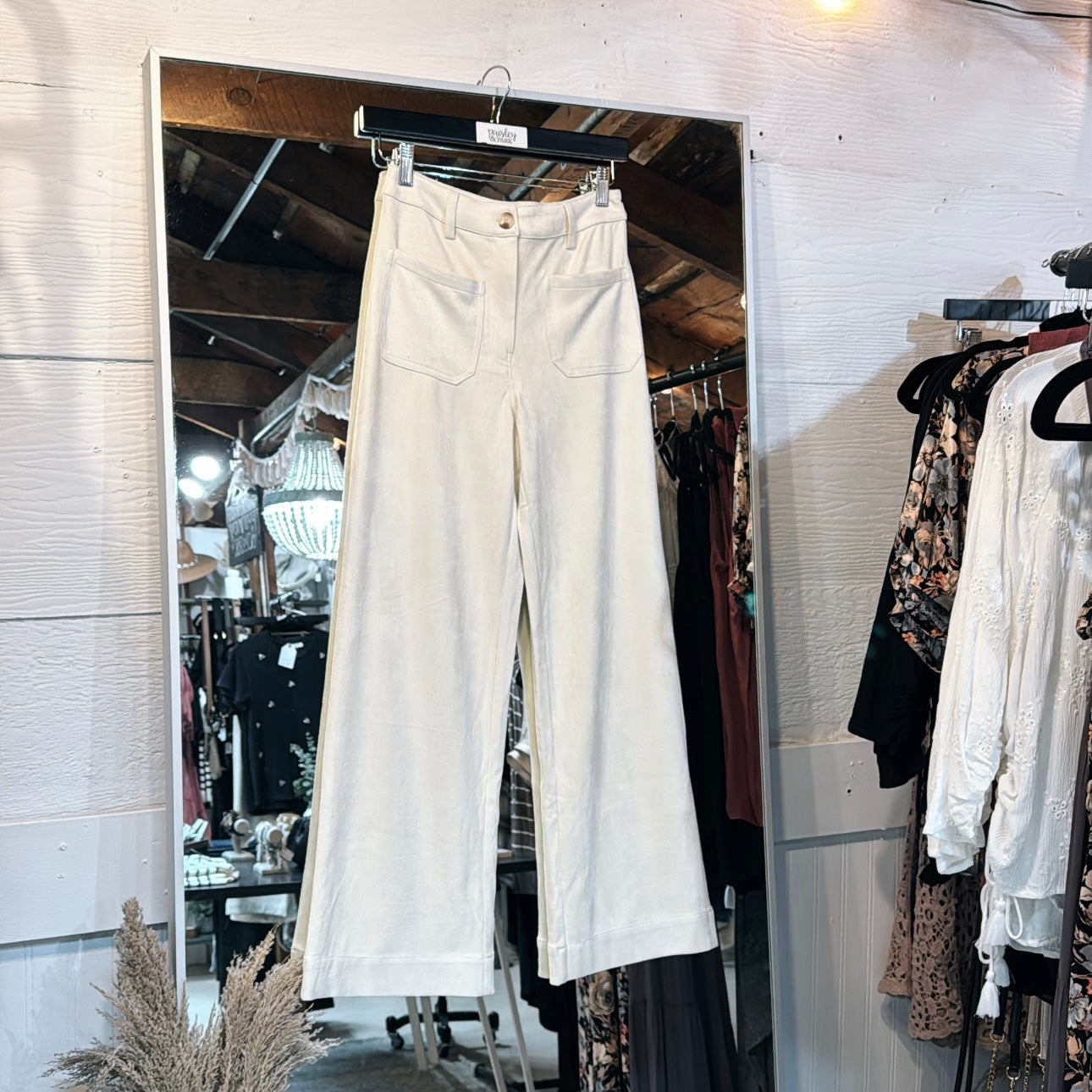 FauxSuede Wideleg Pants