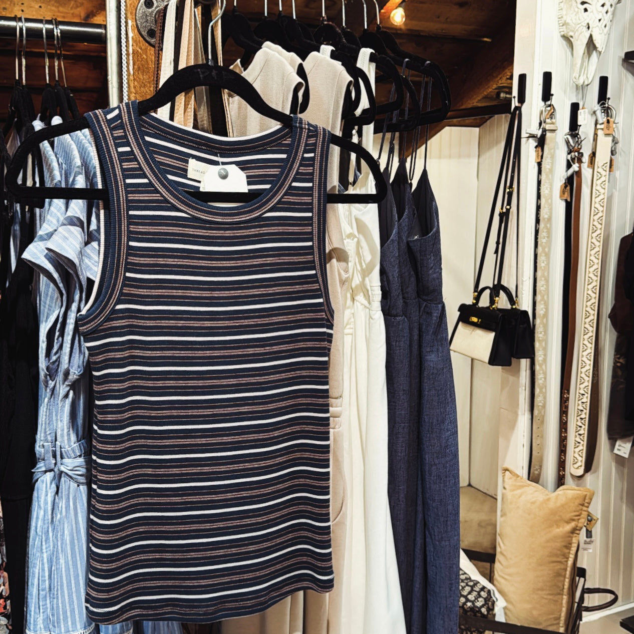 Edlin Tank - Navy Stripe