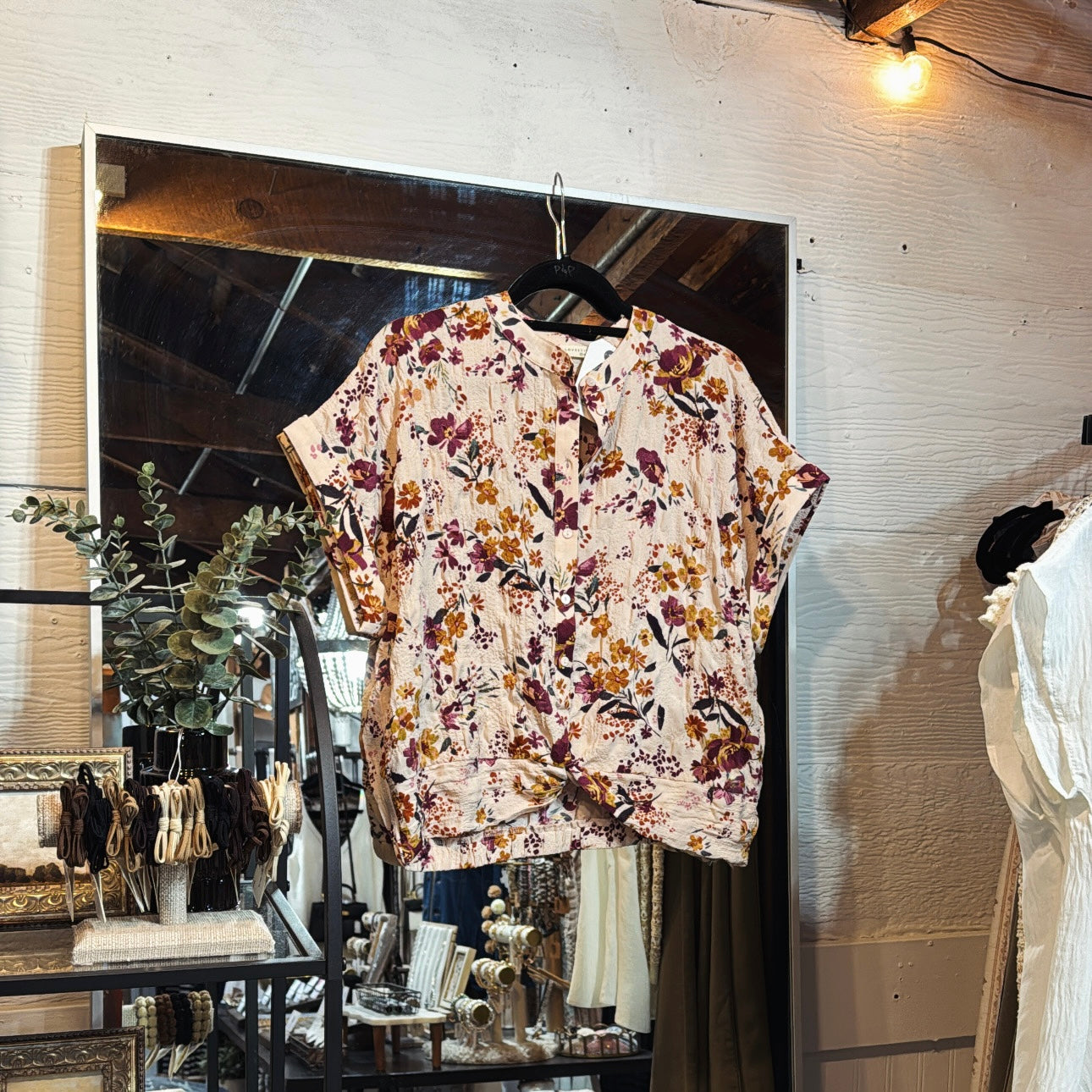 TwistFront Floral SS Blouse