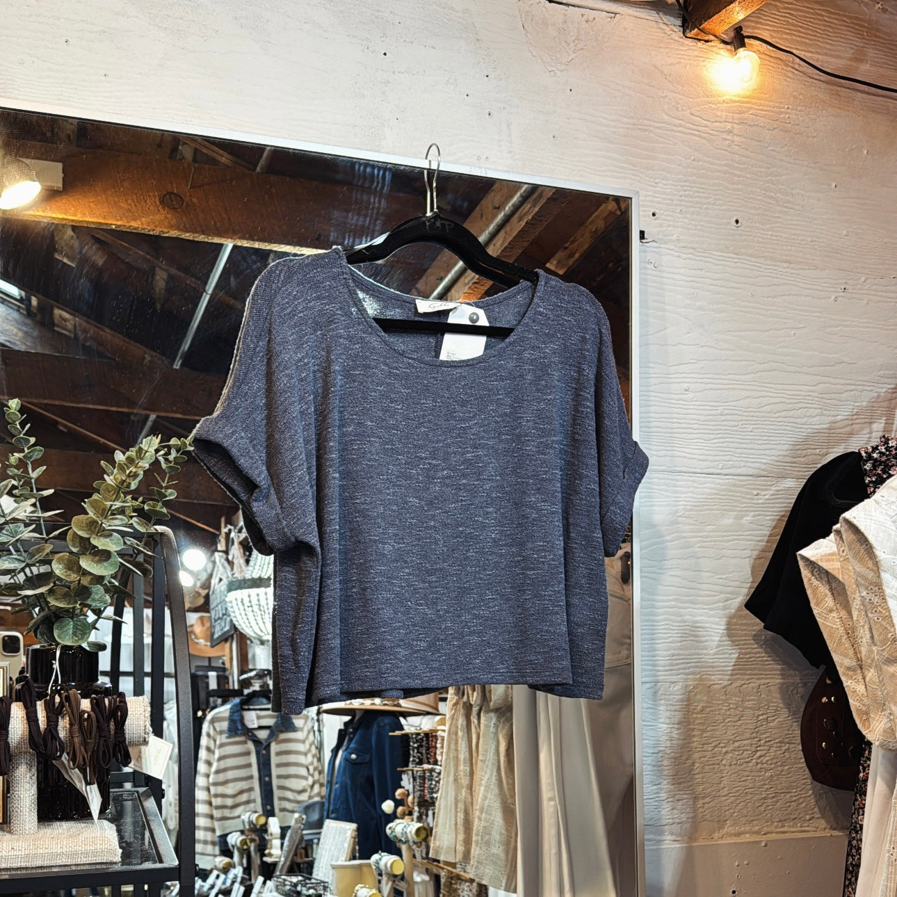 Slub CuffedSleeve Top