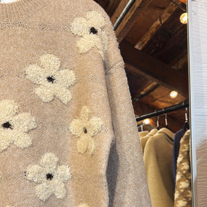Boucle Floral Pullover