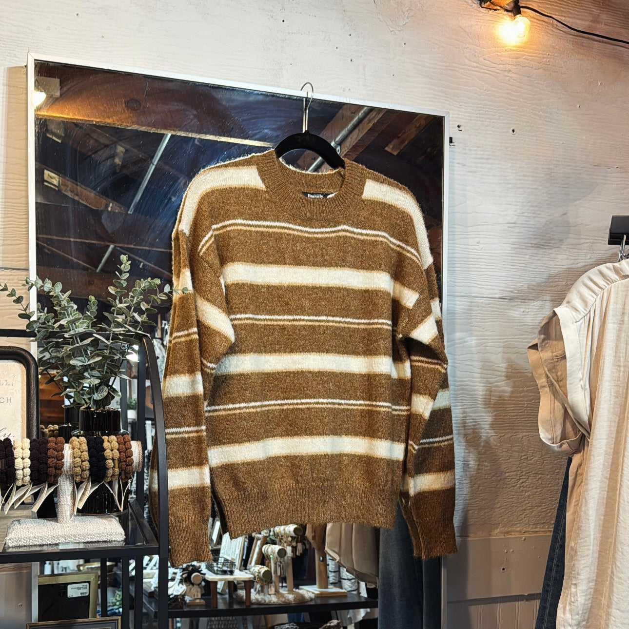 Camel/Beige Striped Sweater