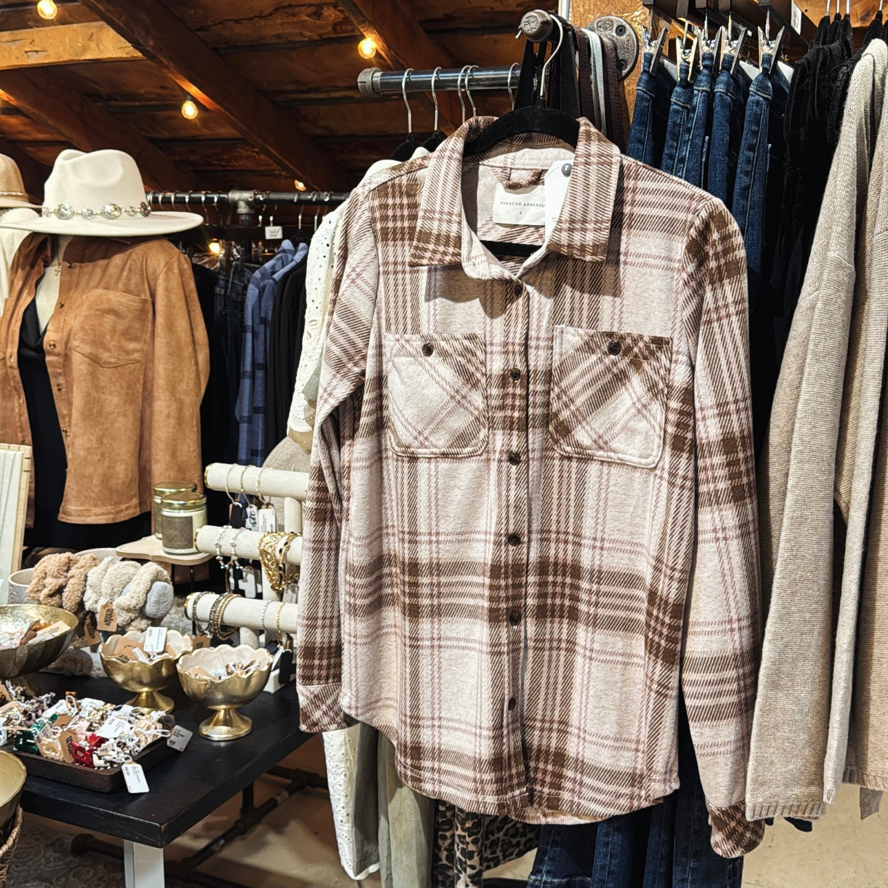 Tan/Rose Flannel