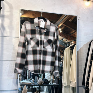 Saja Flannel - White Rose