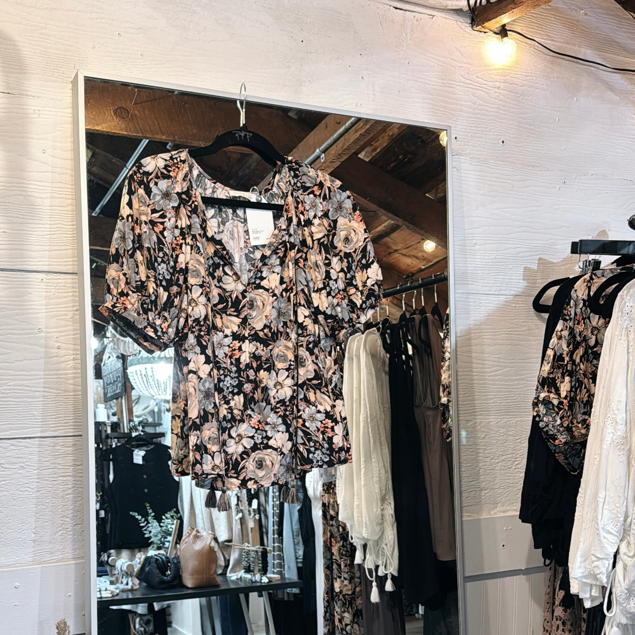 Black/Blue Floral Blouse